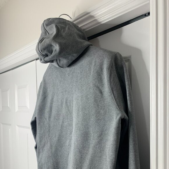 Tommy Hilfiger XL Grey Hoodie Vintage Style NYC Embroidery Logo Cuff Sweatshirt - Picture 10 of 16